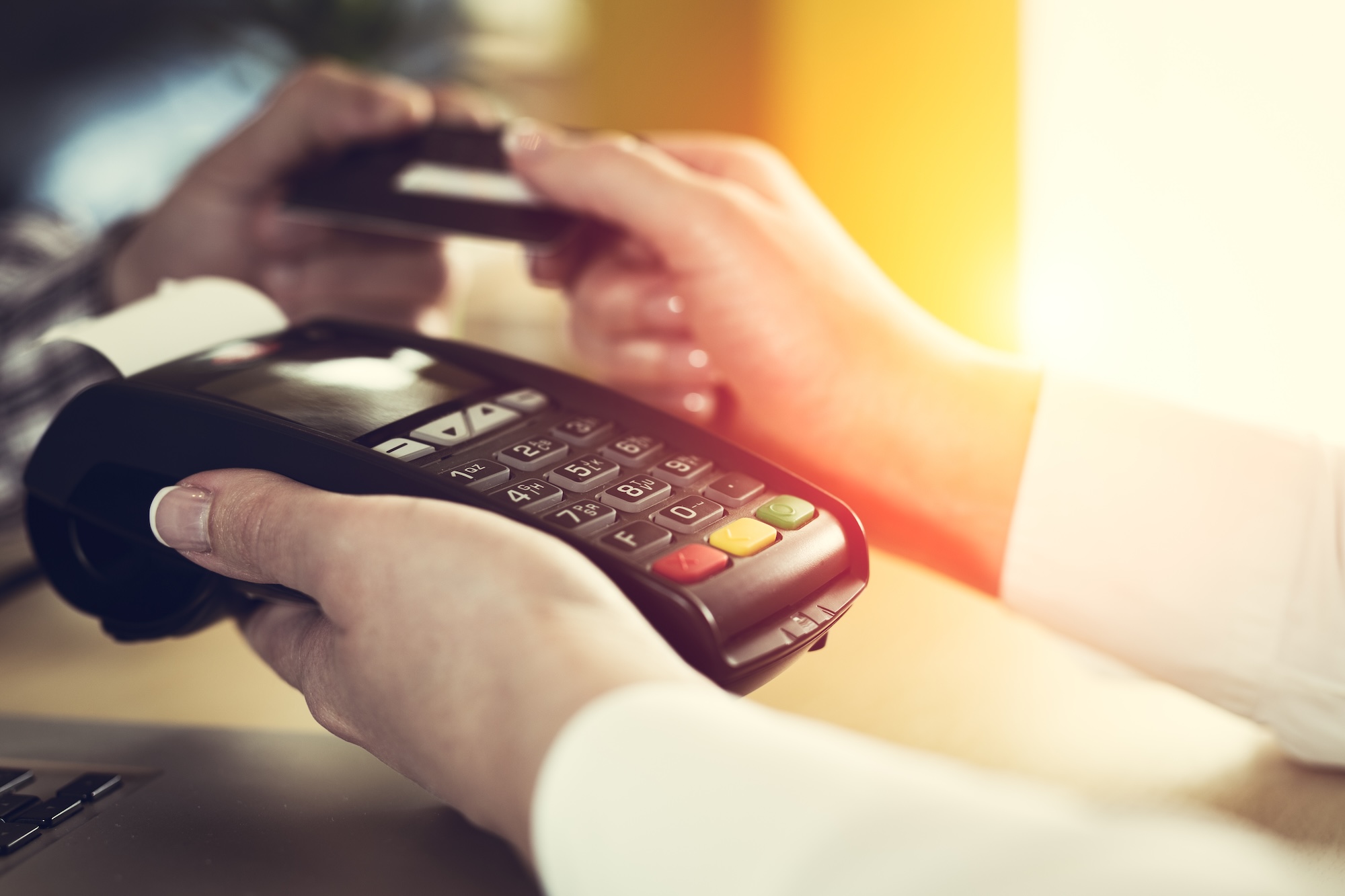 Customer paying with credit card